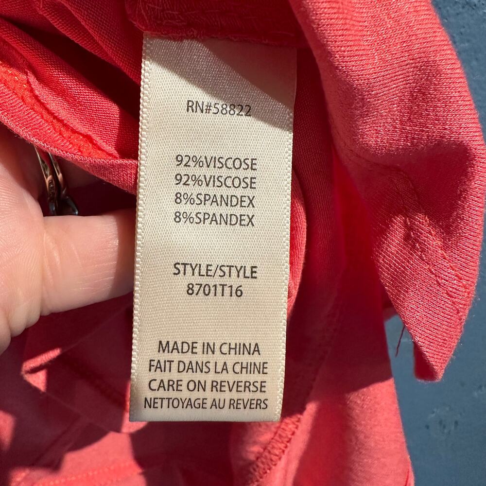 NWT Max Studio Size Small Coral Wrap Skirt Flowy Beach Cruise Boho Transitional - Picture 9 of 10